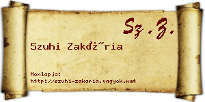 Szuhi Zakária névjegykártya